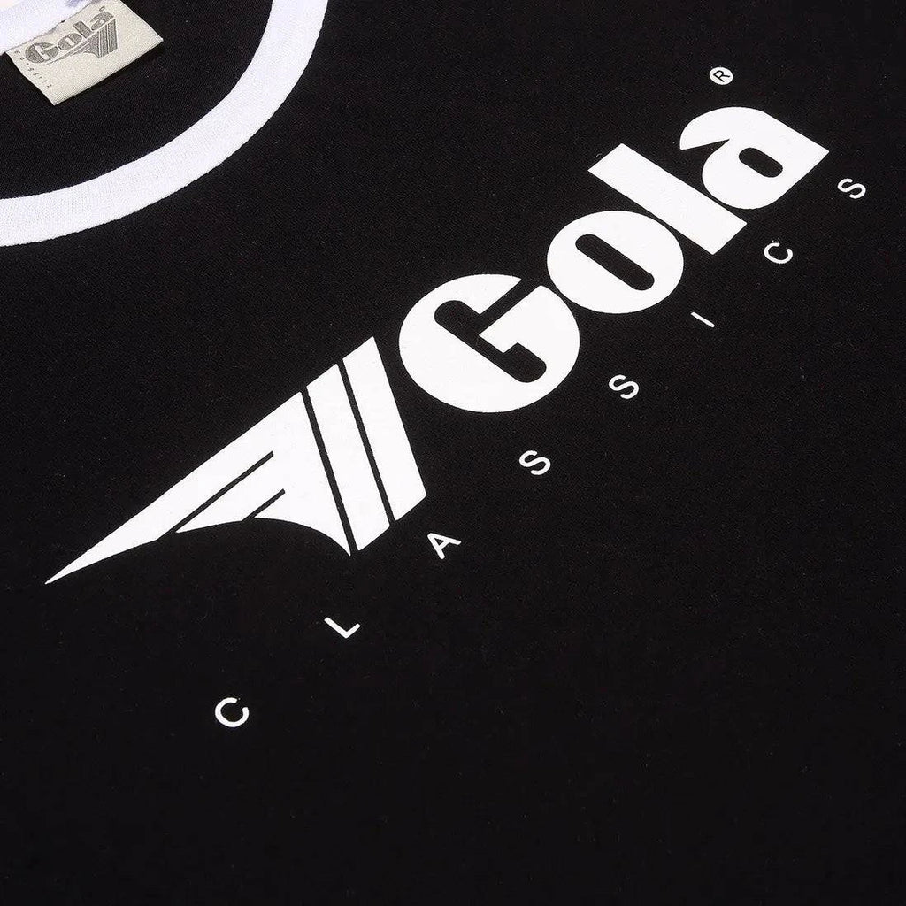 Gola Logo Print Ringer T-shirt Black/White