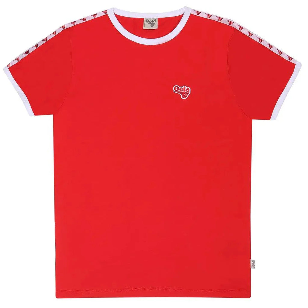 Gola Logo Taped Ringer T-Shirt Red