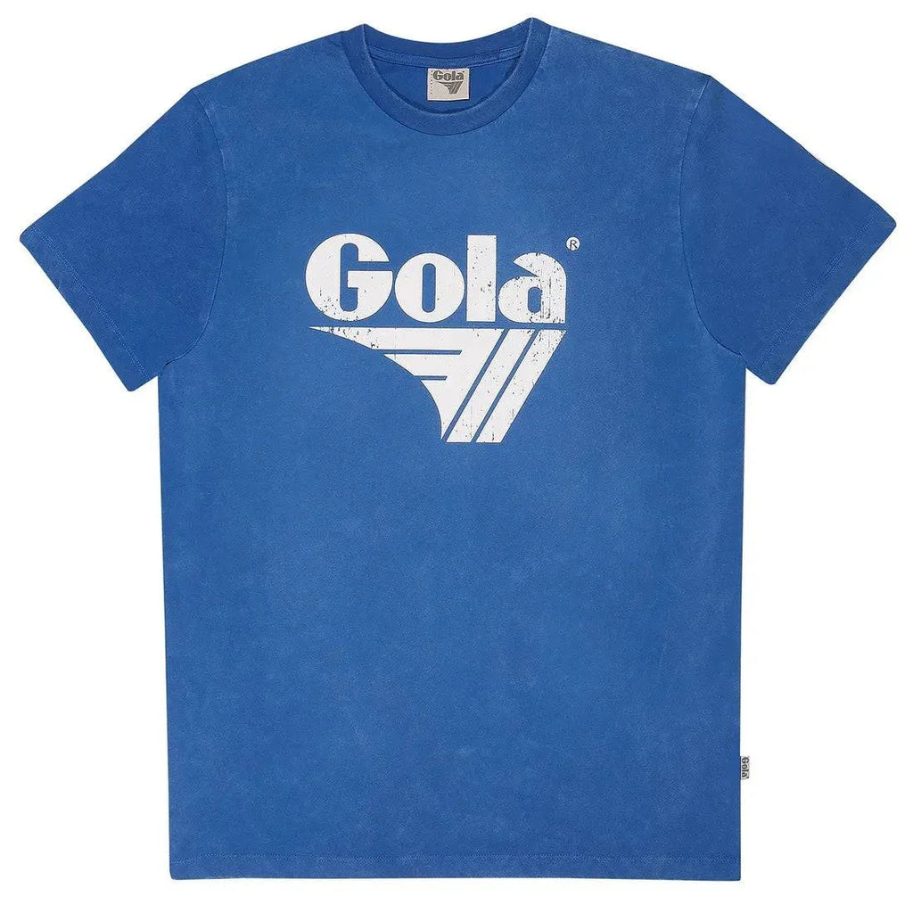 Gola Logo Print Washed T-Shirt Blue