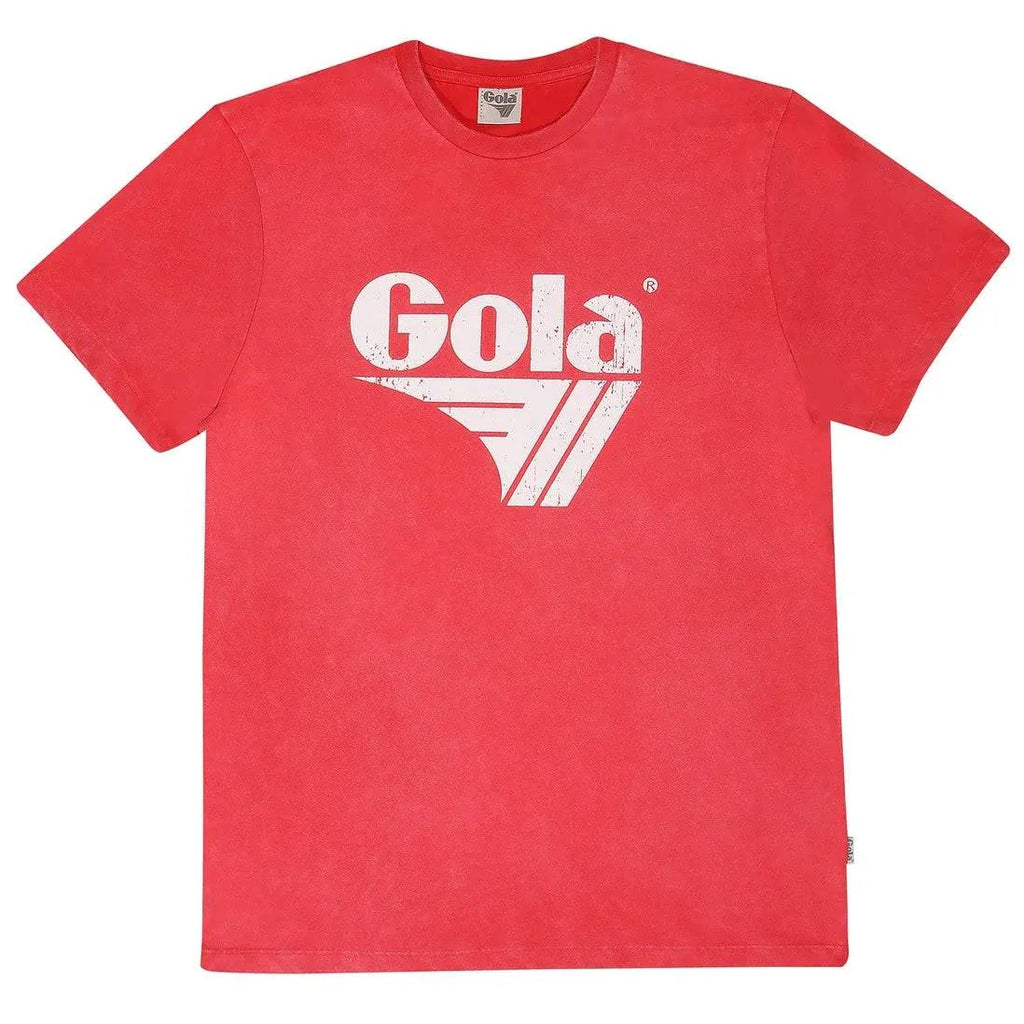 Gola Logo Print Washed T-Shirt Red