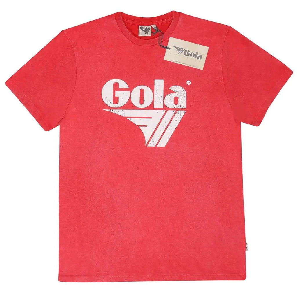 Gola Logo Print Washed T-Shirt Red