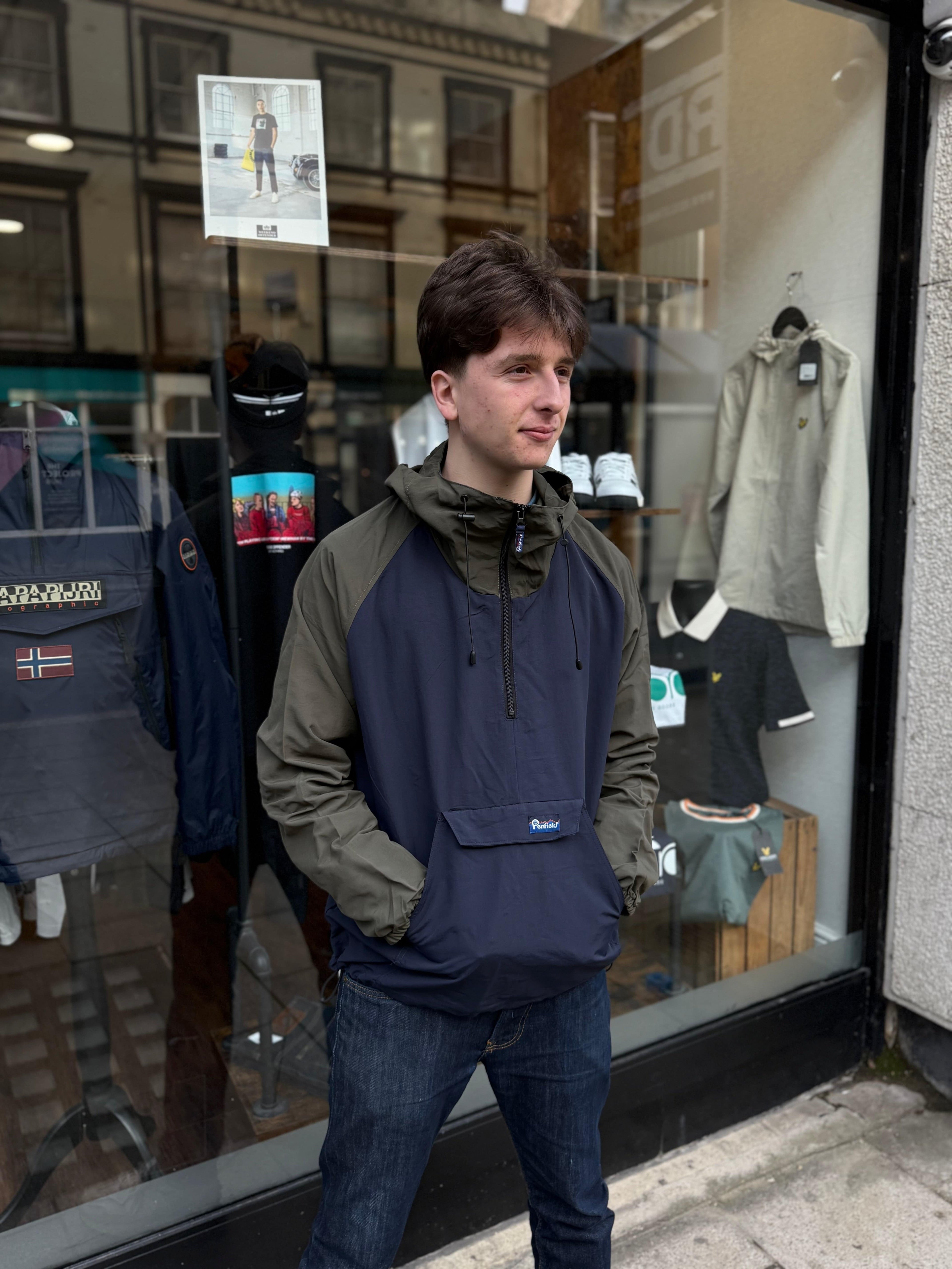 Penfield Pac Jac – Packable Anorak in Forest Green/Navy