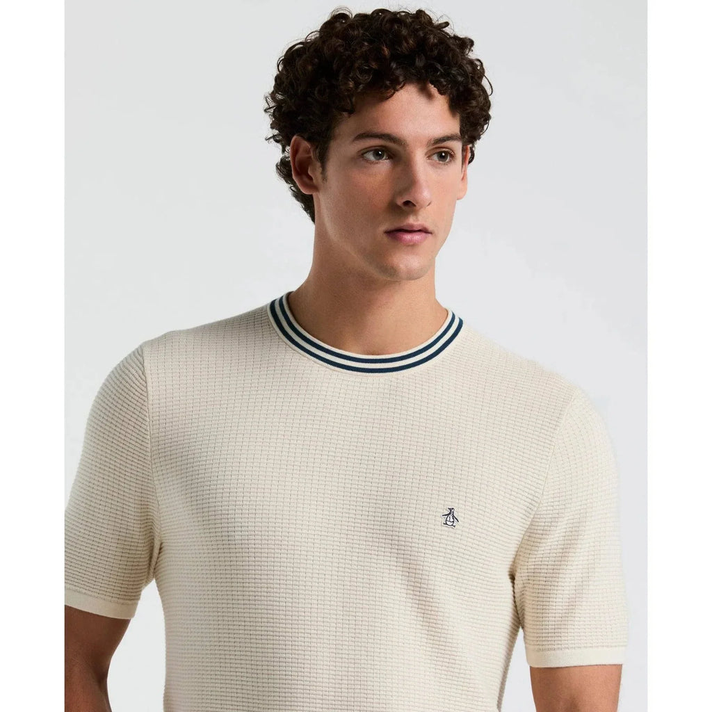 Original Penguin Textured Sweater Knit T-Shirt Birch