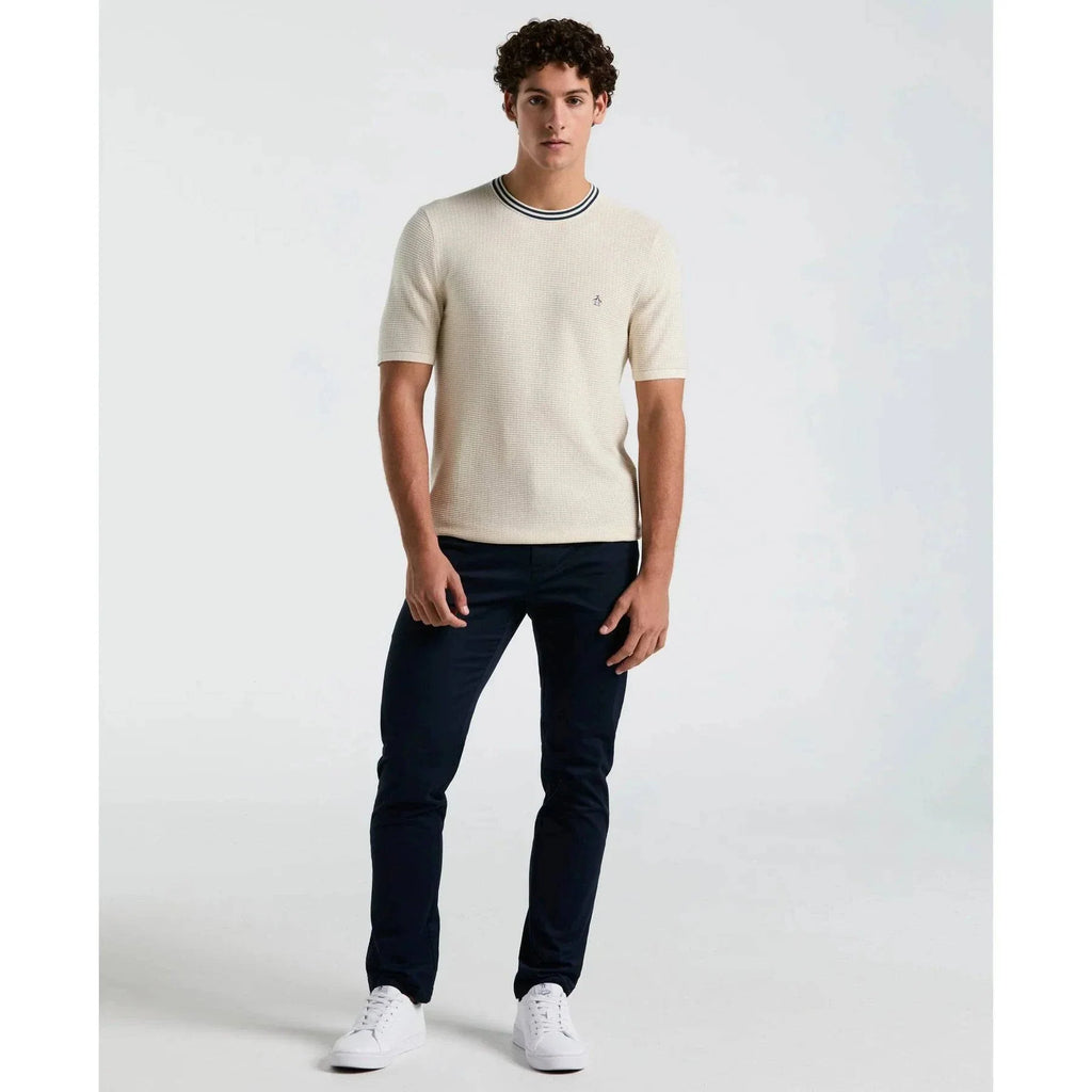 Original Penguin Textured Sweater Knit T-Shirt Birch