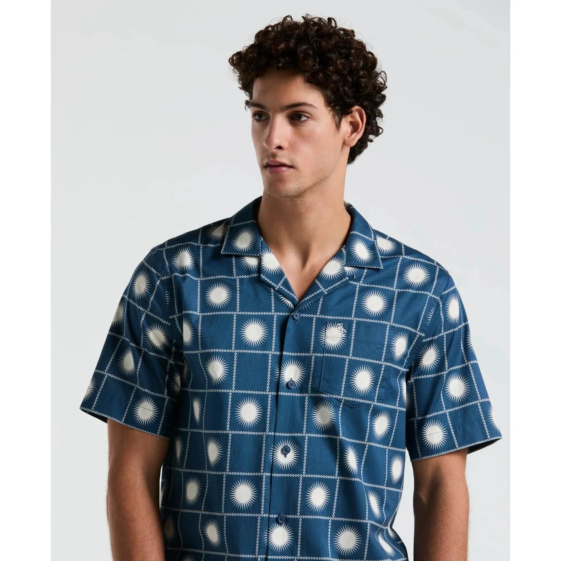 Original Penguin Sun Check Print Shirt In Blue Wing Teal