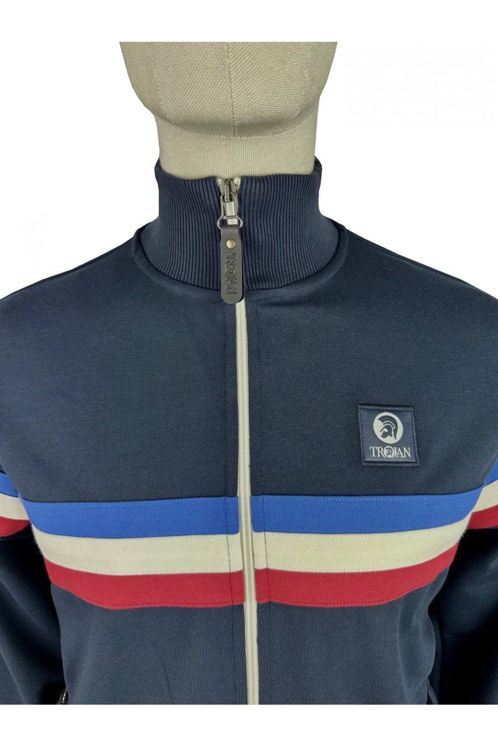 Trojan Retro Stripe Track Top Navy