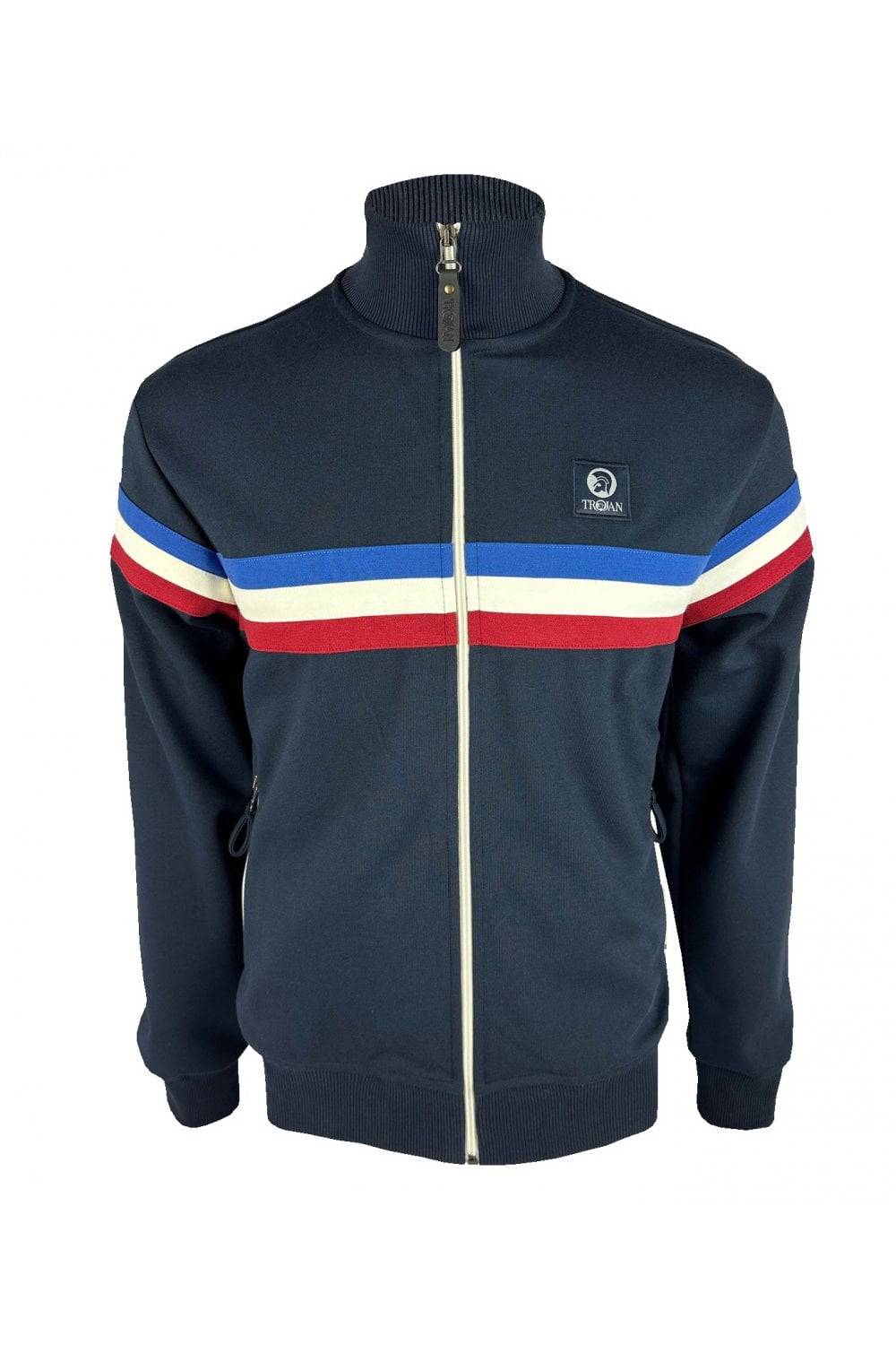 Trojan Retro Stripe Track Top Navy