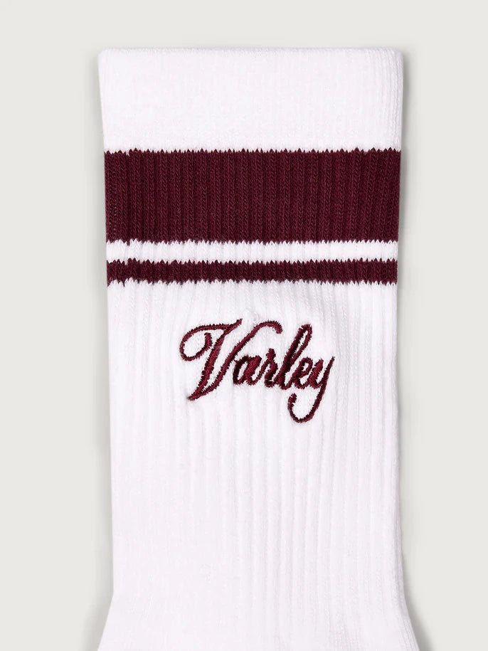 Lamar Club Stripe Sock - White/Port - Image 2