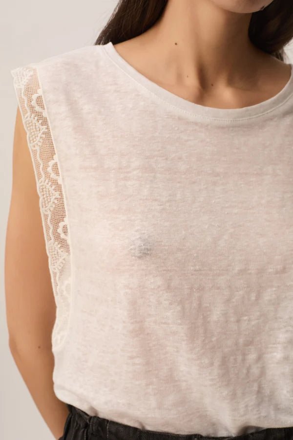 Helena Tank Top - Ecru - Image 3