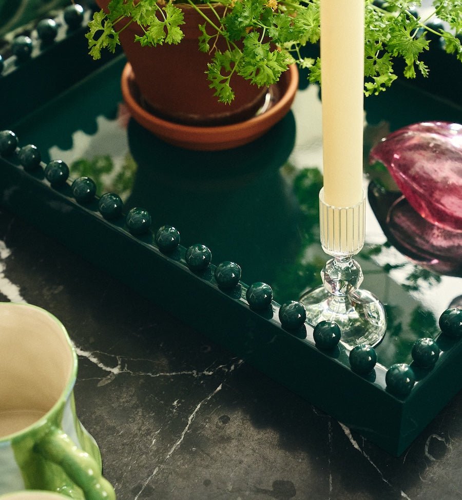 Clear Gemma Candle Holder White - Image 2