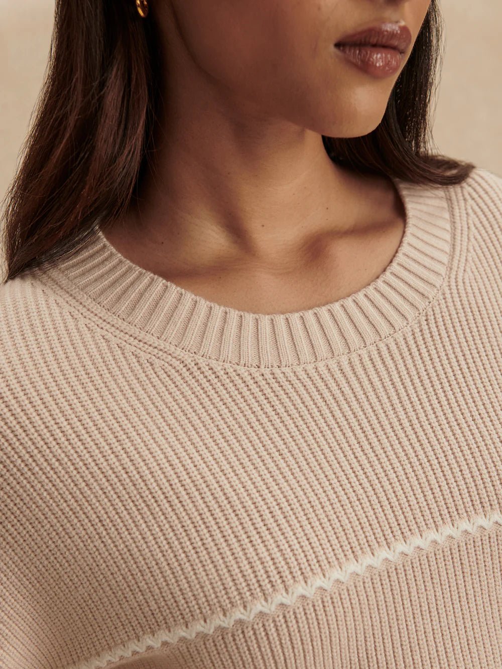 Meryl Stripe Knit Sweater - Oat Milk - Image 4