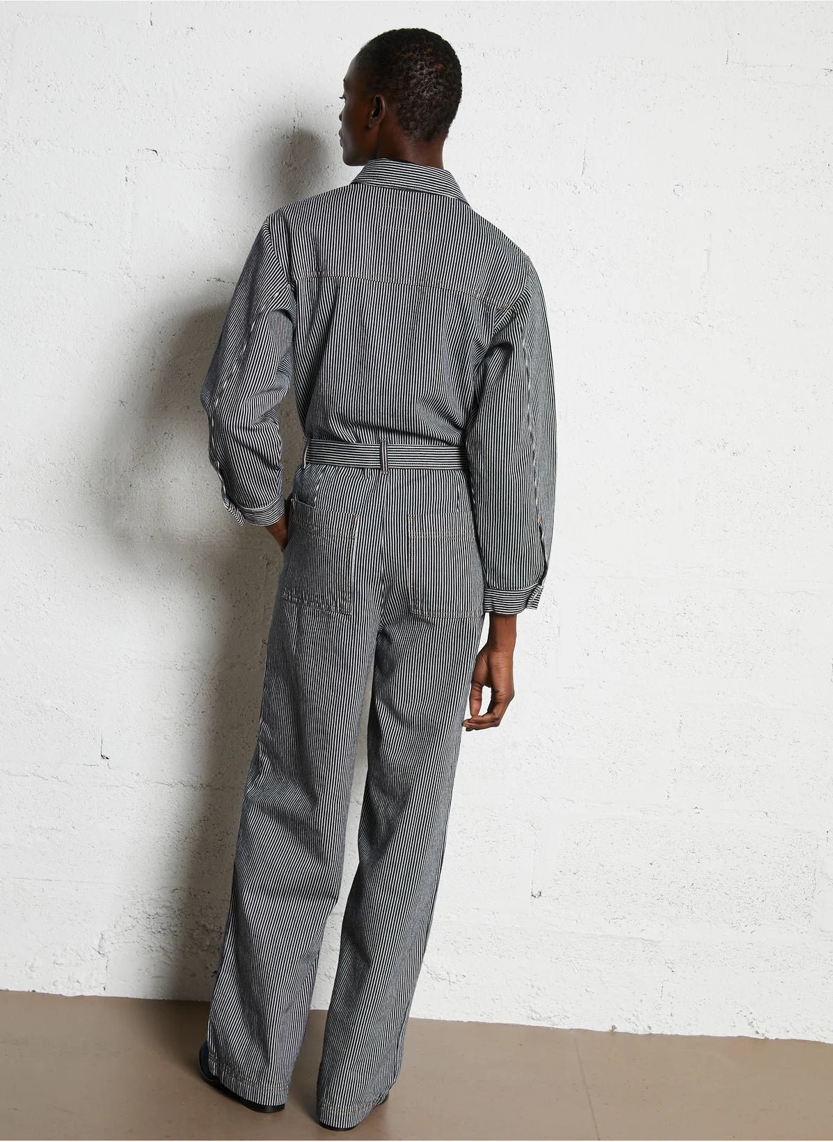 Striped Jumpsuit - Navy - Image 4