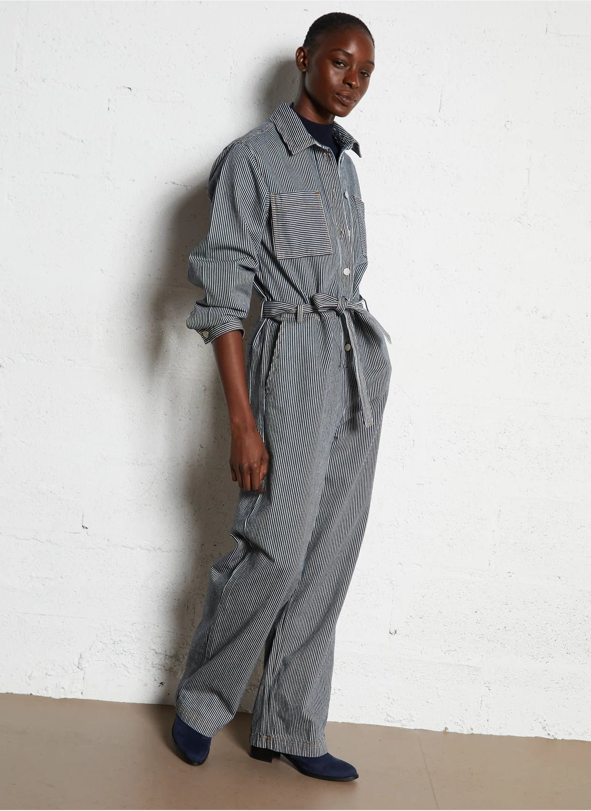 Striped Jumpsuit - Navy - Image 3