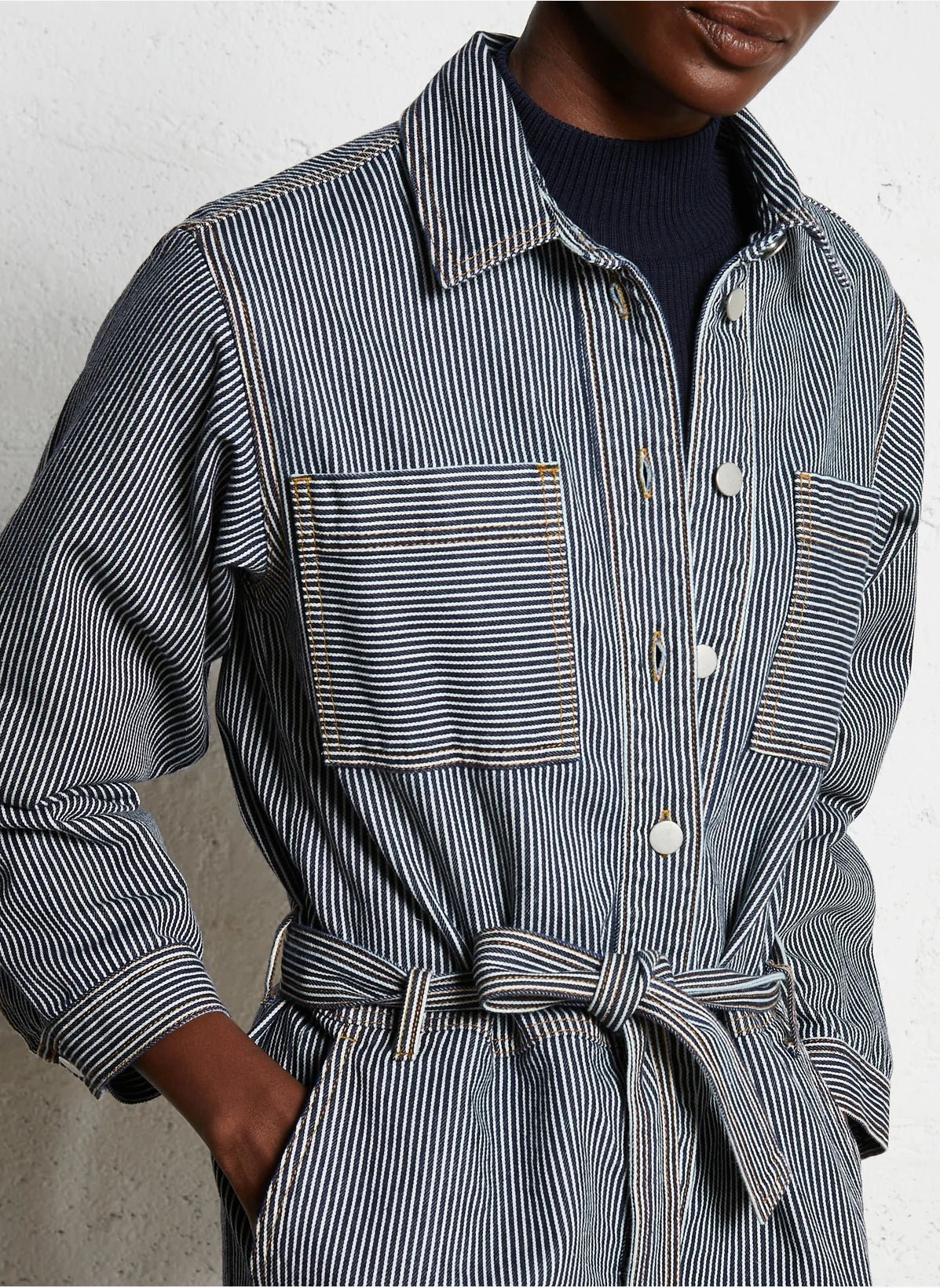 Striped Jumpsuit - Navy - Image 2