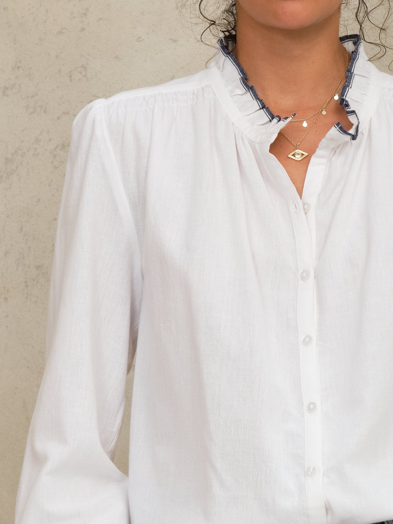 Chrissie Long Sleeve Top - Ivory - Image 5