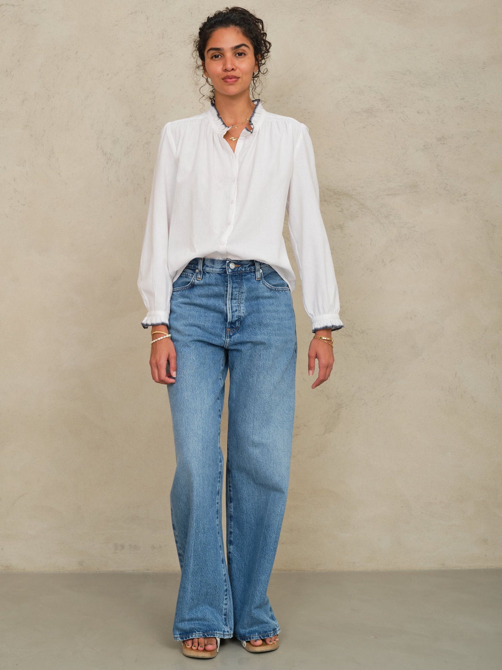 Chrissie Long Sleeve Top - Ivory - Image 4