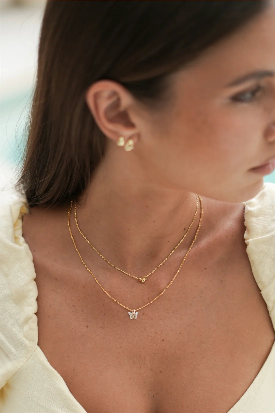 EBN7100G Tiered Drop Necklace - Image 2