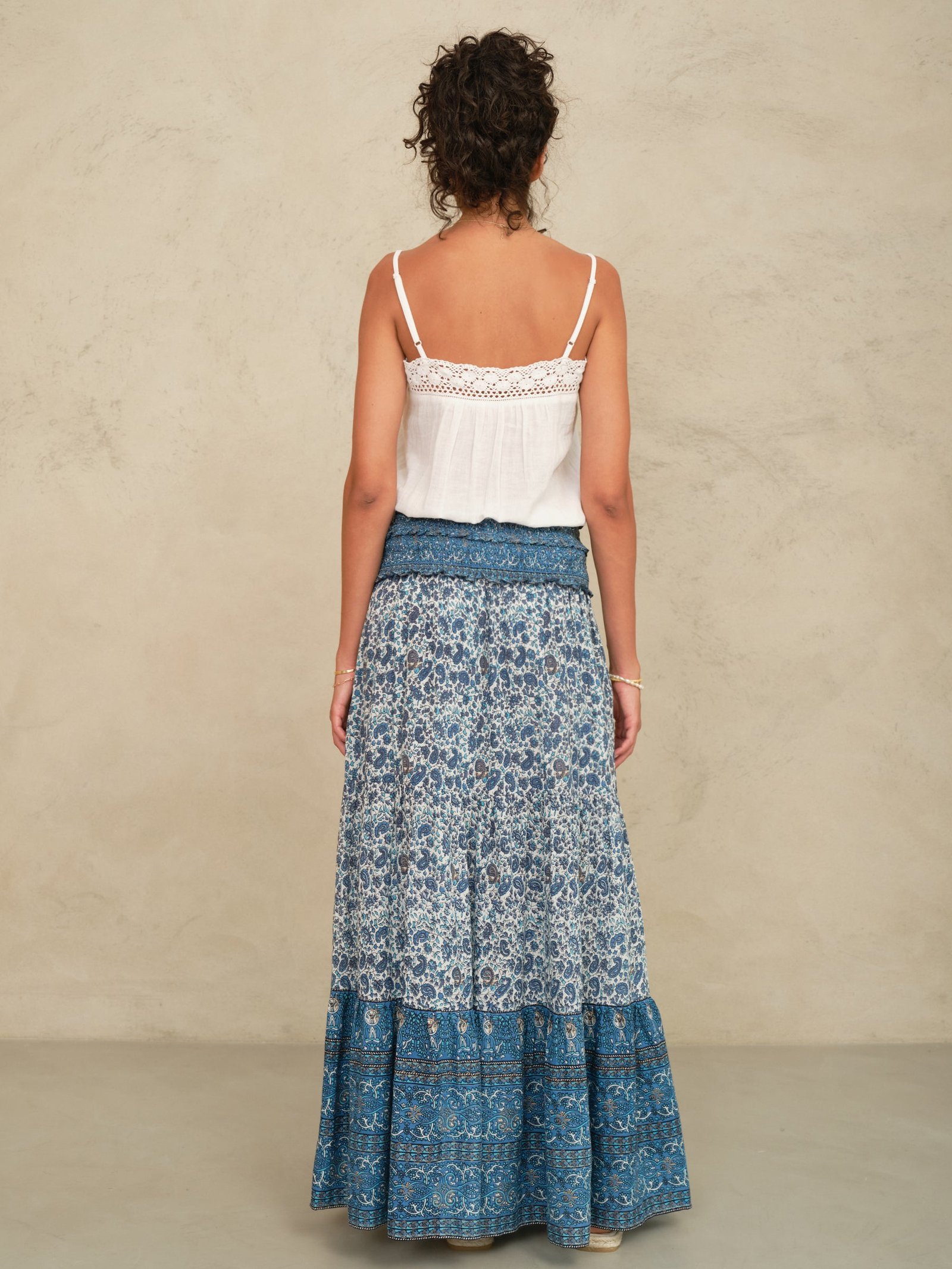 Esti Print Maxi Skirt - Blue - Image 5