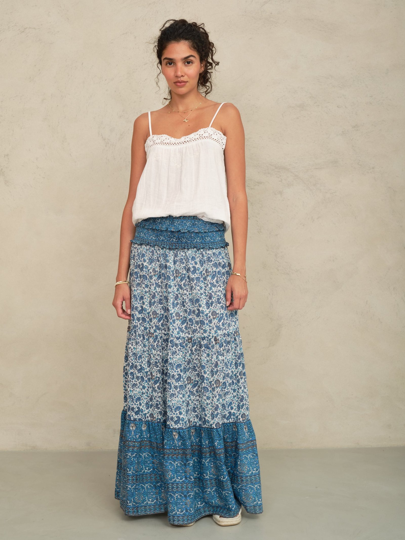 Esti Print Maxi Skirt - Blue - Image 3