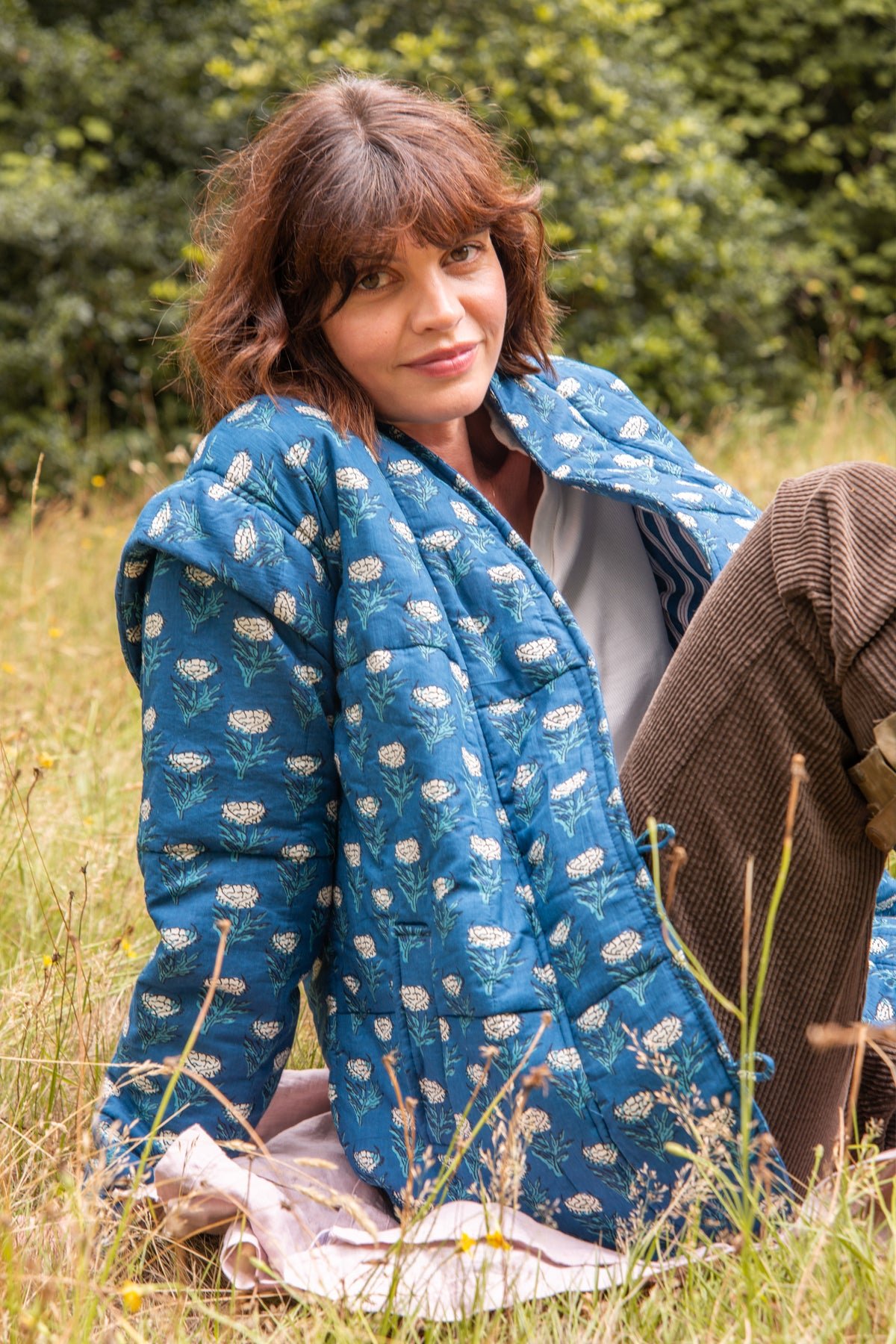 Evie Jacket in Navy Flower - Image 2