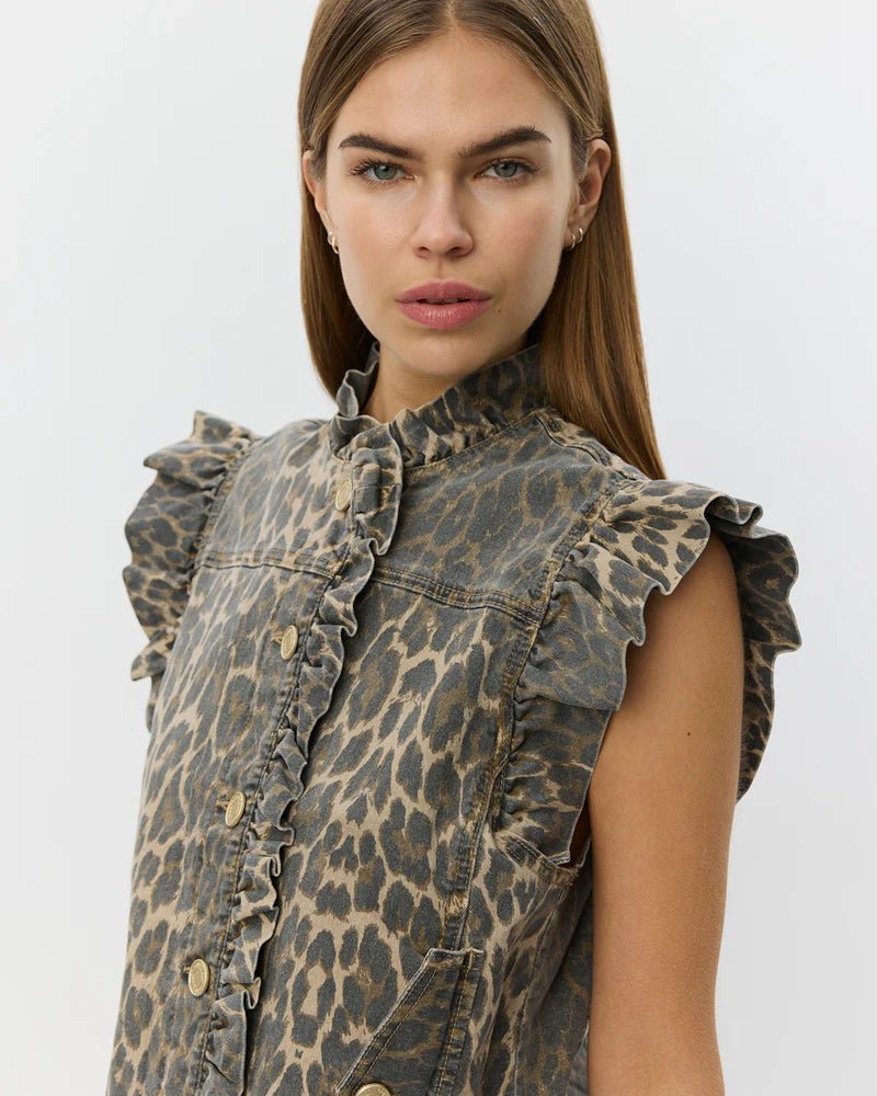 Farahsw Leo Vest - Light Brown Leopard - Image 2