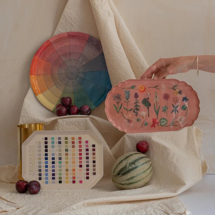 Scallop Edge Enamel Tray - Flowers - Image 2