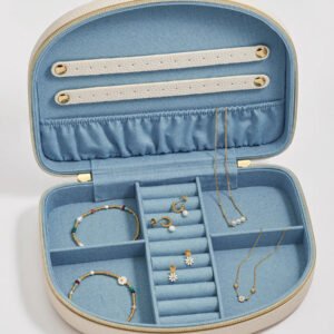 EBP6683 Half Moon Large Jewellery Box Off White