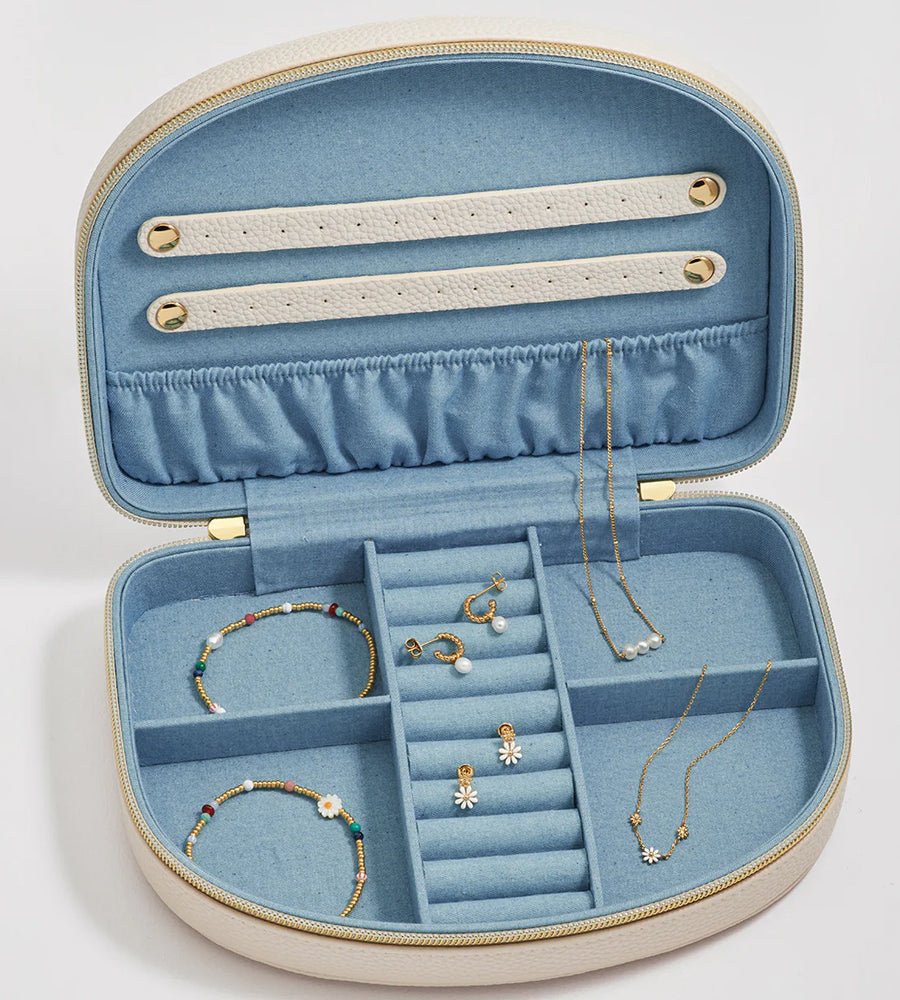 EBP6683 Half Moon Large Jewellery Box Off White