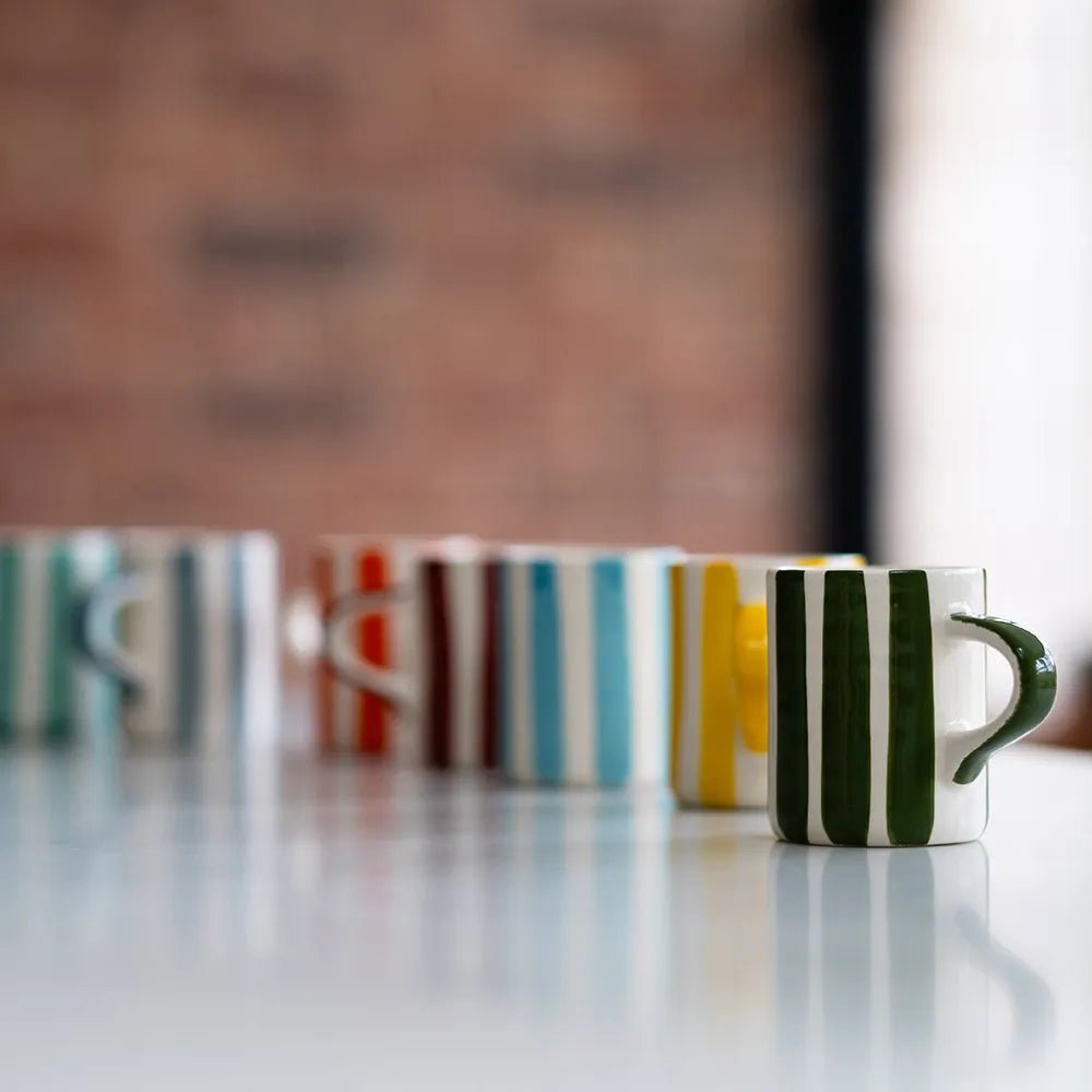 Espresso Cup Candy Stripe - Moss Green - Image 3
