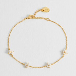 EBB6873G Pearl multi flower bracelet