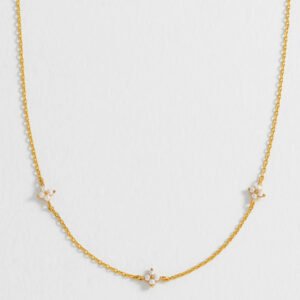 EBN6909G Pearl multi flower necklace