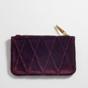 EBP6948 Quilted card purse burgundy velvet