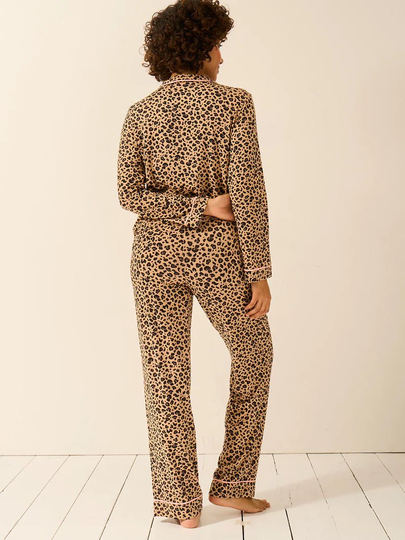 Long PJ Set Peach Latte Leopard - Image 5