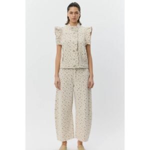 Farahsw Frill Sleeve Vest - Rose Flower