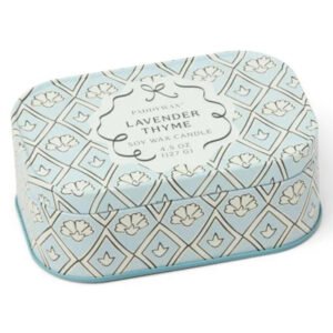 Printed Tin Candle Blue & White - Lavender & Thyme