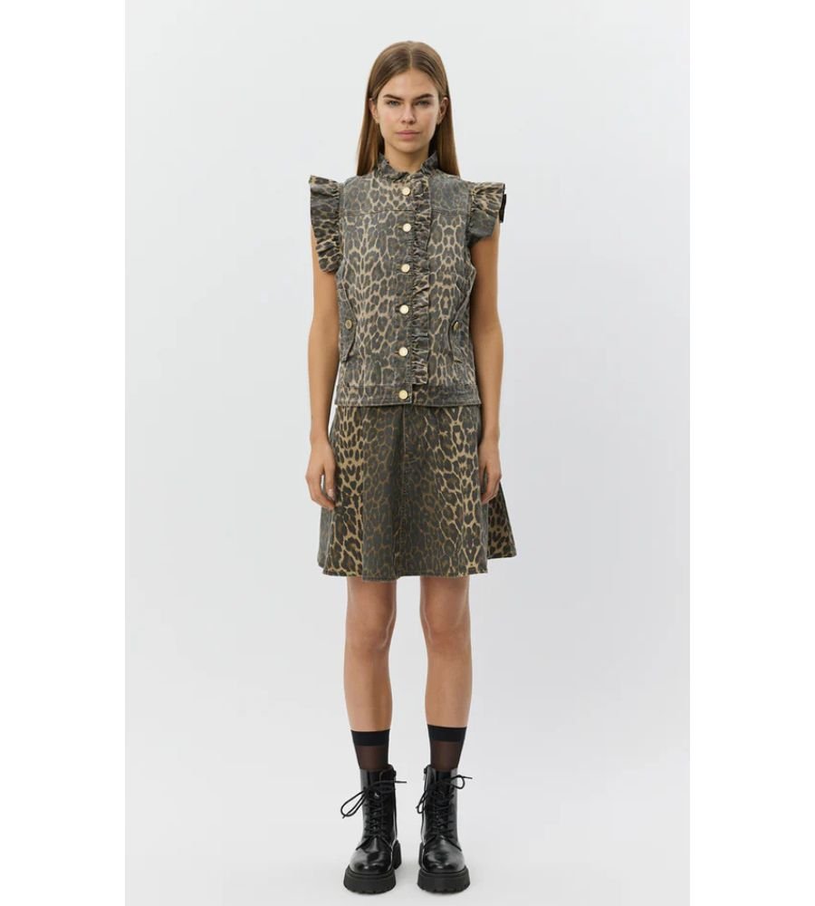 Farahsw Leo Vest - Light Brown Leopard