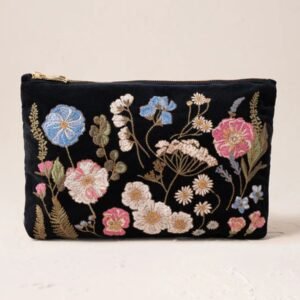 Pressed Flowers Everyday Pouch - Charcoal