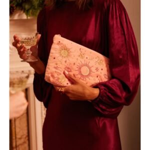 Boho Mysticism Velvet Everyday Pouch - Pale Pink
