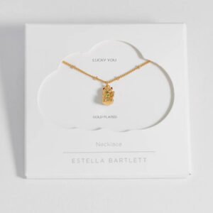 EBN6924G Lucky Cat Necklace Gold