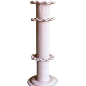 Tall Frill Candle Stick Holder - Pink