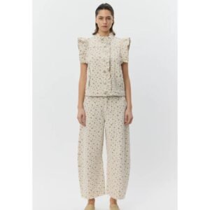 Tomarsw Cropped Barrel Jeans - Rose Flower