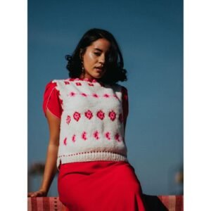 Goa Tank Top Ivory & Pink