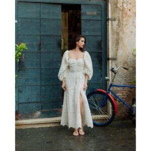 Violette Long Eyelet Carioca White