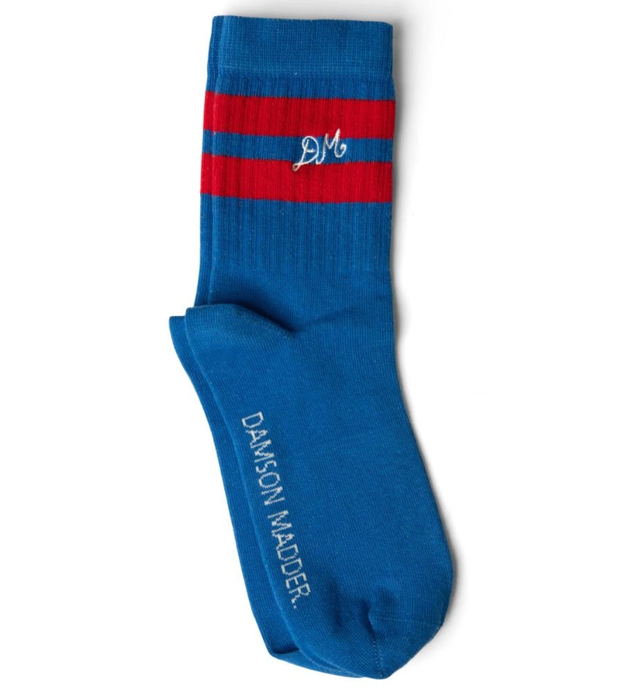 Sporty Calf Socks - Blue & Red