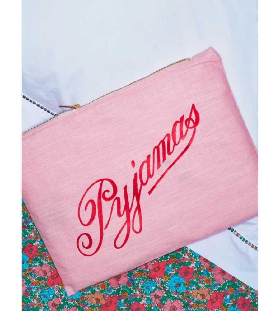 Pink Linen Pyjama Case