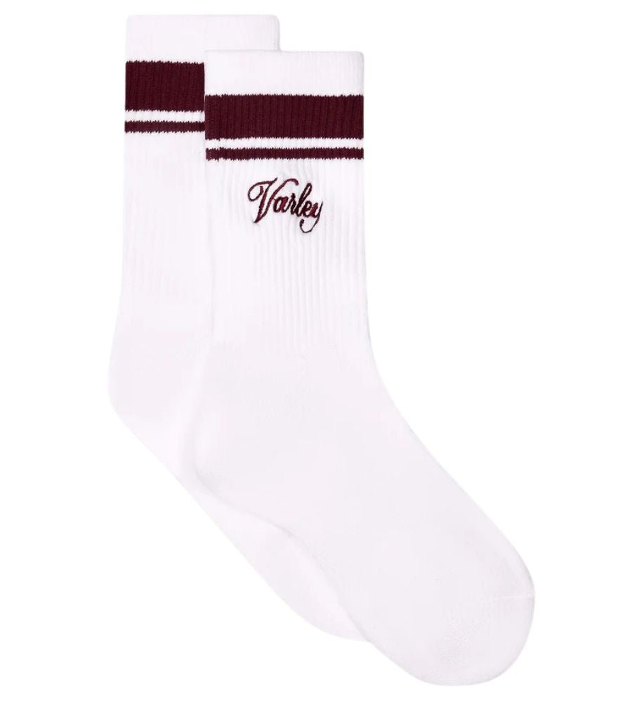 Lamar Club Stripe Sock - White/Port
