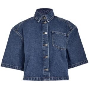 MSKaddi Cropped Shirt - Mid Blue