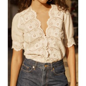 Tilly Embroidery Blouse Ecru