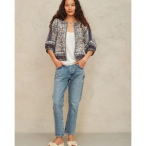 Cass Print Jacket - Indigo/Rust