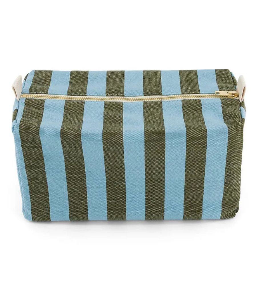 Vic Toiletry Bag Stripes Olive And Blue